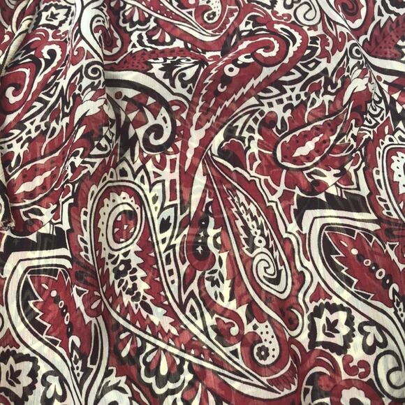 Sushi Flowers Paisley Print Sheer Blouse Large - Picture 6 of 7